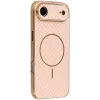 Phonesta Luxury Carbon Fiber Back Cover Hülle mit MagSafe für Apple iPhone Air - Rosa 0
