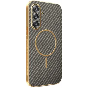 Phonesta Luxury Carbon Fiber Back Cover Hülle mit MagSafe für Samsung Galaxy A17/A26 - Braun