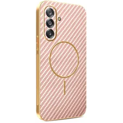 Phonesta Luxury Carbon Fiber Back Cover Hülle mit MagSafe für Samsung Galaxy A17/A26 - Rosa