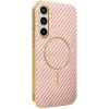 Phonesta Luxury Carbon Fiber Back Cover Hülle mit MagSafe für Samsung Galaxy S25 FE - Rosa 0