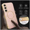 Phonesta Luxury Carbon Fiber Back Cover Hülle mit MagSafe für Samsung Galaxy S25 FE - Rosa 5