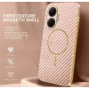 Phonesta Luxury Carbon Fiber Back Cover Hülle mit MagSafe für Xiaomi Poco F7 - Rosa 1