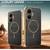 Phonesta Luxury Carbon Fiber Back Cover Hülle mit MagSafe für Xiaomi Poco F7 - Schwarz 3