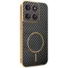 Phonesta Luxury Carbon Fiber Back Cover Hülle mit MagSafe für Motorola Edge 60 Pro - Schwarz 0