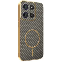 Phonesta Luxury Carbon Fiber Back Cover Hülle mit MagSafe für Motorola Moto G56 - Braun