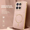 Phonesta Luxury Carbon Fiber Back Cover Hülle mit MagSafe für Motorola Moto G56 - Rosa 3
