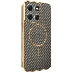 Phonesta Luxury Carbon Fiber Back Cover Hülle mit MagSafe für Motorola Moto G86 - Braun