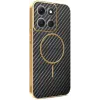 Phonesta Luxury Carbon Fiber Back Cover Hülle mit MagSafe für Motorola Moto G86 - Schwarz 0
