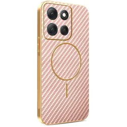 Phonesta Luxury Carbon Fiber Back Cover Hülle mit MagSafe für Motorola Moto G86 Power - Rosa
