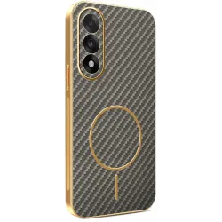 Phonesta Luxury Carbon Fiber Back Cover Hülle mit MagSafe für OnePlus Nord 5 - Braun