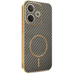 Phonesta Luxury Carbon Fiber Back Cover Hülle mit MagSafe für Oppo A5 Pro - Braun