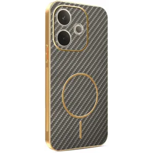 Phonesta Luxury Carbon Fiber Back Cover Hülle mit MagSafe für Oppo A5 Pro - Braun