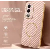 Phonesta Luxury Carbon Fiber Back Cover Hülle mit MagSafe für Oppo A5/A5m - Rosa 2