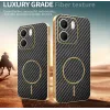 Phonesta Luxury Carbon Fiber Back Cover Hülle mit MagSafe für Oppo A5x - Schwarz 3