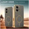 Phonesta Luxury Carbon Fiber Back Cover Hülle mit MagSafe für HONOR 400 - Braun 3