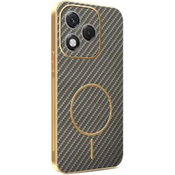 Phonesta Luxury Carbon Fiber Back Cover Hülle mit MagSafe für HONOR 400 Lite - Braun