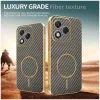 Phonesta Luxury Carbon Fiber Back Cover Hülle mit MagSafe für HONOR 400 Lite - Braun 3