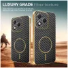 Phonesta Luxury Carbon Fiber Back Cover Hülle mit MagSafe für HONOR 400 Lite - Schwarz 3