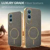 Phonesta Luxury Carbon Fiber Back Cover Hülle mit MagSafe für OnePlus Nord CE 4 Lite - Braun 4