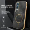 Phonesta Luxury Carbon Fiber Back Cover Hülle mit MagSafe für OnePlus Nord CE 4 Lite - Schwarz 2