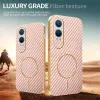 Phonesta Luxury Carbon Fiber Back Cover Hülle mit MagSafe für OnePlus Nord CE 4 Lite - Rosa 4
