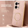 Phonesta Luxury Carbon Fiber Back Cover Hülle mit MagSafe für Oppo Reno13 - Rosa 1