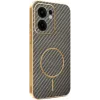 Phonesta Luxury Carbon Fiber Back Cover Hülle mit MagSafe für Oppo Reno13 F 4G/5G / Reno13 FS 5G - Braun 0
