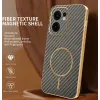 Phonesta Luxury Carbon Fiber Back Cover Hülle mit MagSafe für Oppo Reno13 F 4G/5G / Reno13 FS 5G - Braun 1