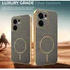 Phonesta Luxury Carbon Fiber Back Cover Hülle mit MagSafe für Oppo Reno13 F 4G/5G / Reno13 FS 5G - Braun 3