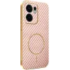 Phonesta Luxury Carbon Fiber Back Cover Hülle mit MagSafe für Oppo Reno13 F 4G/5G / Reno13 FS 5G - Rosa 0