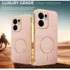 Phonesta Luxury Carbon Fiber Back Cover Hülle mit MagSafe für Oppo Reno13 F 4G/5G / Reno13 FS 5G - Rosa 3