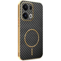 Phonesta Luxury Carbon Fiber Back Cover Hülle mit MagSafe für Oppo Reno13 Pro - Schwarz