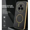 Phonesta Luxury Carbon Fiber Back Cover Hülle mit MagSafe für Realme 14 Pro - Schwarz 1