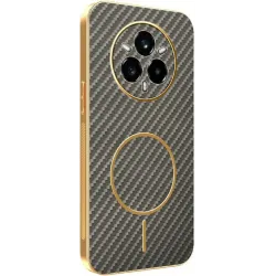 Phonesta Luxury Carbon Fiber Back Cover Hülle mit MagSafe für Realme 14 Pro Plus - Braun