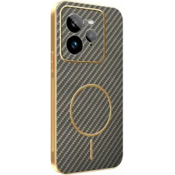 Phonesta Luxury Carbon Fiber Back Cover Hülle mit MagSafe für Realme GT 7 Pro - Braun