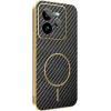 Phonesta Luxury Carbon Fiber Back Cover Hülle mit MagSafe für Realme GT 7 Pro - Schwarz 0