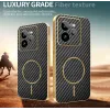 Phonesta Luxury Carbon Fiber Back Cover Hülle mit MagSafe für Realme GT 7 Pro - Schwarz 3
