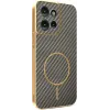 Phonesta Luxury Carbon Fiber Back Cover Hülle mit MagSafe für Motorola Edge 50 - Braun 0