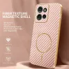 Phonesta Luxury Carbon Fiber Back Cover Hülle mit MagSafe für Motorola Edge 50 - Rosa 2