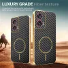 Phonesta Luxury Carbon Fiber Back Cover Hülle mit MagSafe für Motorola Edge 50 Fusion - Schwarz 4