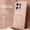 Phonesta Luxury Carbon Fiber Back Cover Hülle mit MagSafe für Motorola Edge 50 Pro - Rosa 2