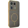 Phonesta Luxury Carbon Fiber Back Cover Hülle mit MagSafe für Motorola Edge 50 Ultra - Braun 0