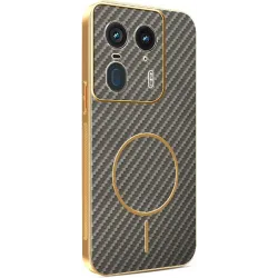 Phonesta Luxury Carbon Fiber Back Cover Hülle mit MagSafe für Motorola Edge 50 Ultra - Braun