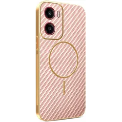 Phonesta Luxury Carbon Fiber Back Cover Hülle mit MagSafe für Motorola Moto G05 / Moto E15 - Rosa