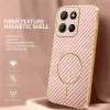 Phonesta Luxury Carbon Fiber Back Cover Hülle mit MagSafe für Motorola Moto G17/G17 Power/G15/G15 Power - Rosa 3