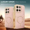 Phonesta Luxury Carbon Fiber Back Cover Hülle mit MagSafe für Motorola Moto G17/G17 Power/G15/G15 Power - Rosa 5