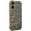 Phonesta Luxury Carbon Fiber Back Cover Hülle mit MagSafe für Motorola Moto G35 - Braun 0