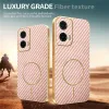 Phonesta Luxury Carbon Fiber Back Cover Hülle mit MagSafe für Motorola Moto G35 - Rosa 4
