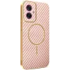 Phonesta Luxury Carbon Fiber Back Cover Hülle mit MagSafe für Motorola Moto G55 - Rosa 0