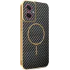Phonesta Luxury Carbon Fiber Back Cover Hülle mit MagSafe für Motorola Moto G55 - Schwarz 0